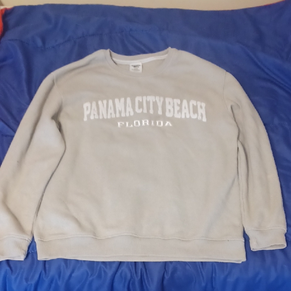 Gray Crewneck Sweatshirt with Panama City Beach Print